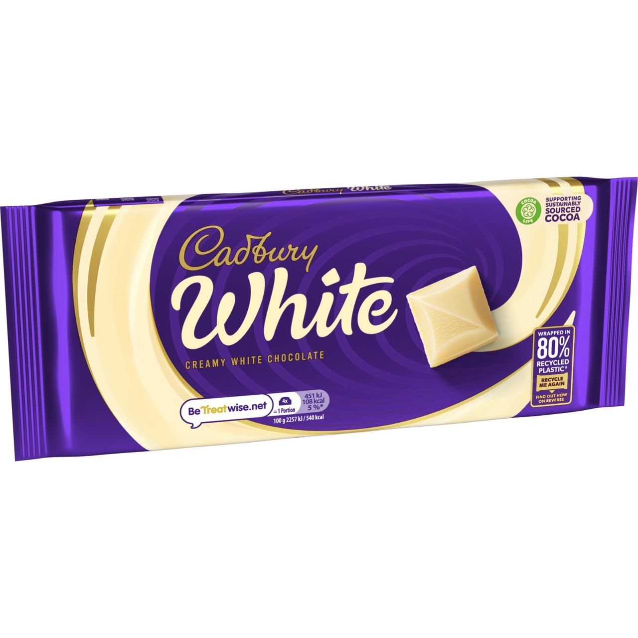 Cadbury White Chocolate Bar - Creamy White Chocolate Treat | 180g Bar
