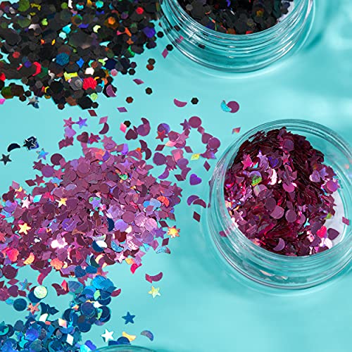 Smiffys Holographic Glitter Shapes von Moon Glitter - Lila - 3g