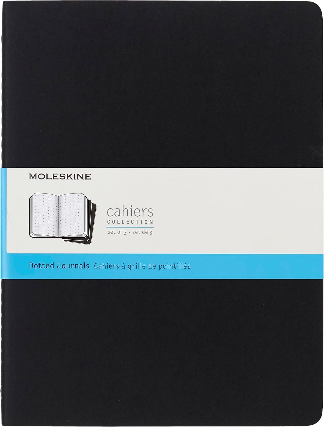 Moleskine Cahier Journal Set of 3 - Extra Large Dotted Pages | Black Cardboard Cover 1