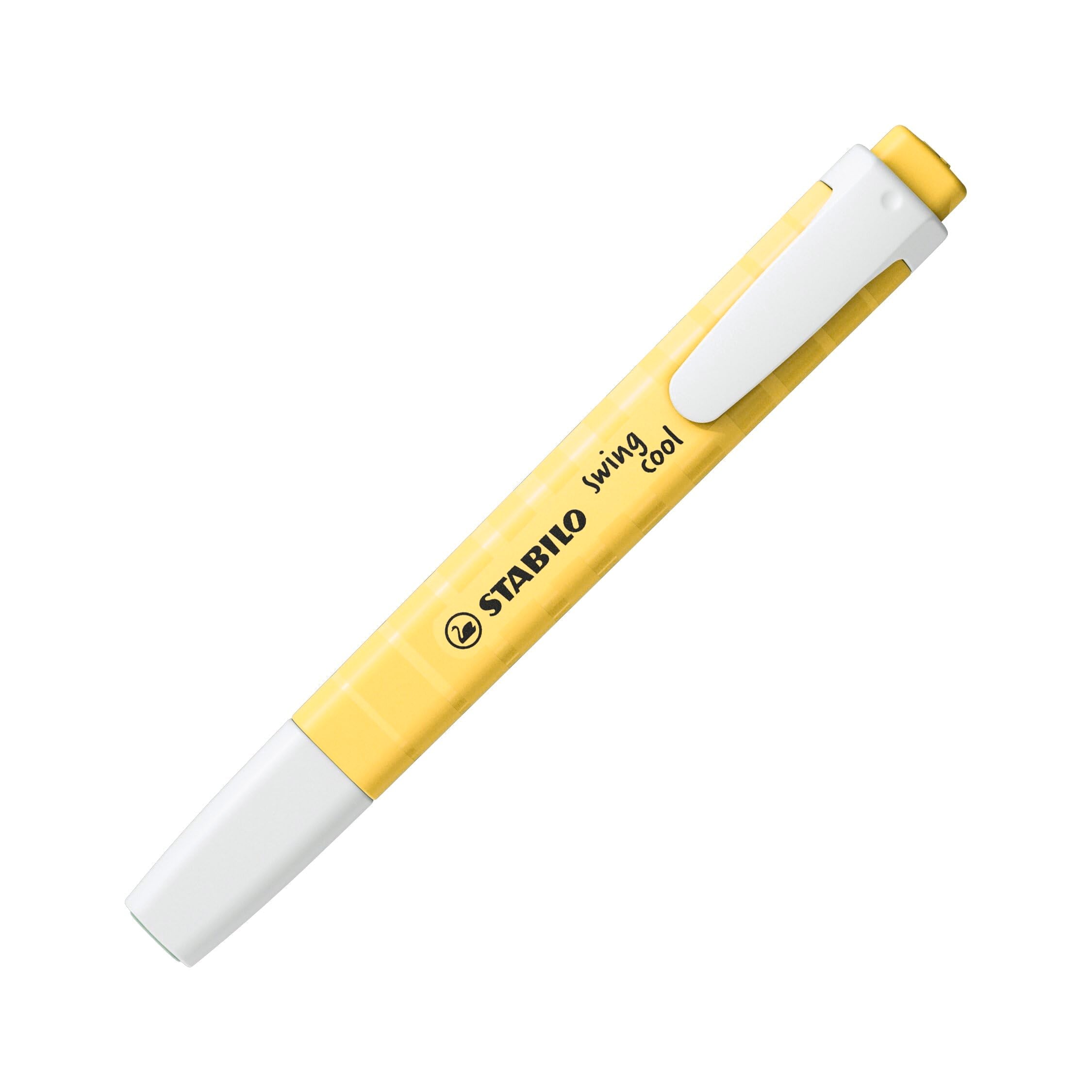 STABILO swing cool Pastel Highlighter - Pack of 6 Assorted Colours | 4 Hour Cap-Off Time | 1mm & 4mm Line Widths