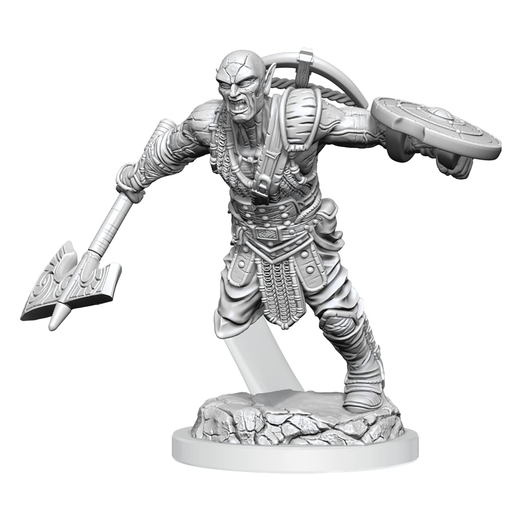 WizKids D&D Nolzur's Marvelous Earth Genasi Fighter Unpainted Miniature 1
