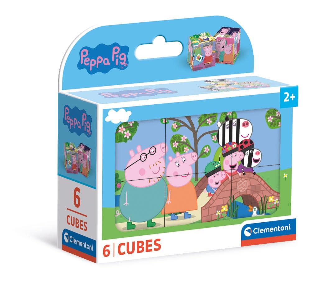 Clementoni Peppa Pig Supercolor Cube Puzzle - 6 Pieces | Ages 2+ | Recycled Material 1