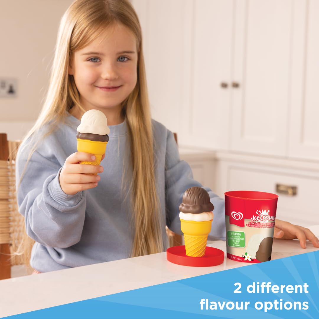 Casdon Walls Ice Cream Tub Toy - Vanilla & Chocolate | Pretend Play Set | Ages 2+ 3