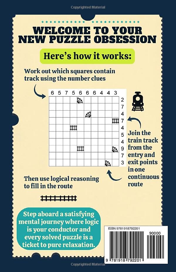 Tricky Train Tracks: 200 Logic Puzzles for Adults | 10x10 and 12x12 Grids