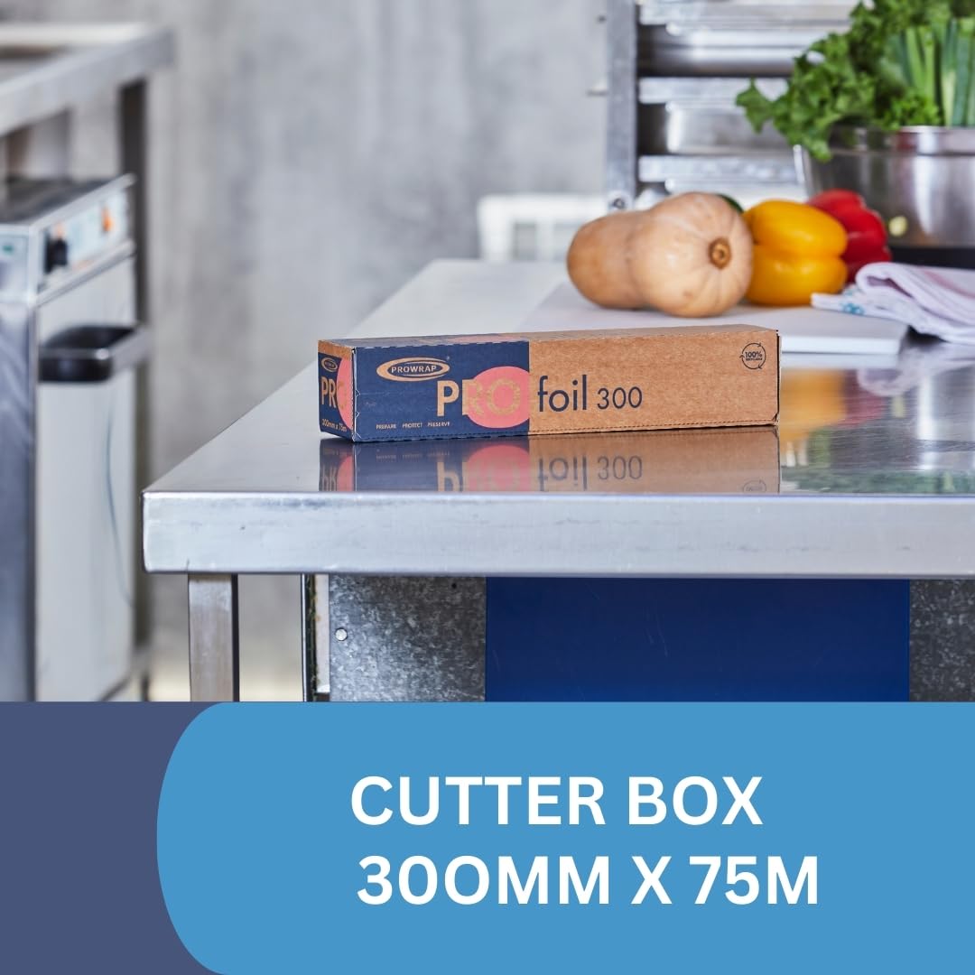 PROWRAP AX030 Aluminium Catering Foil - 300mm x 75m Roll | Pre-Cut Sheets 3