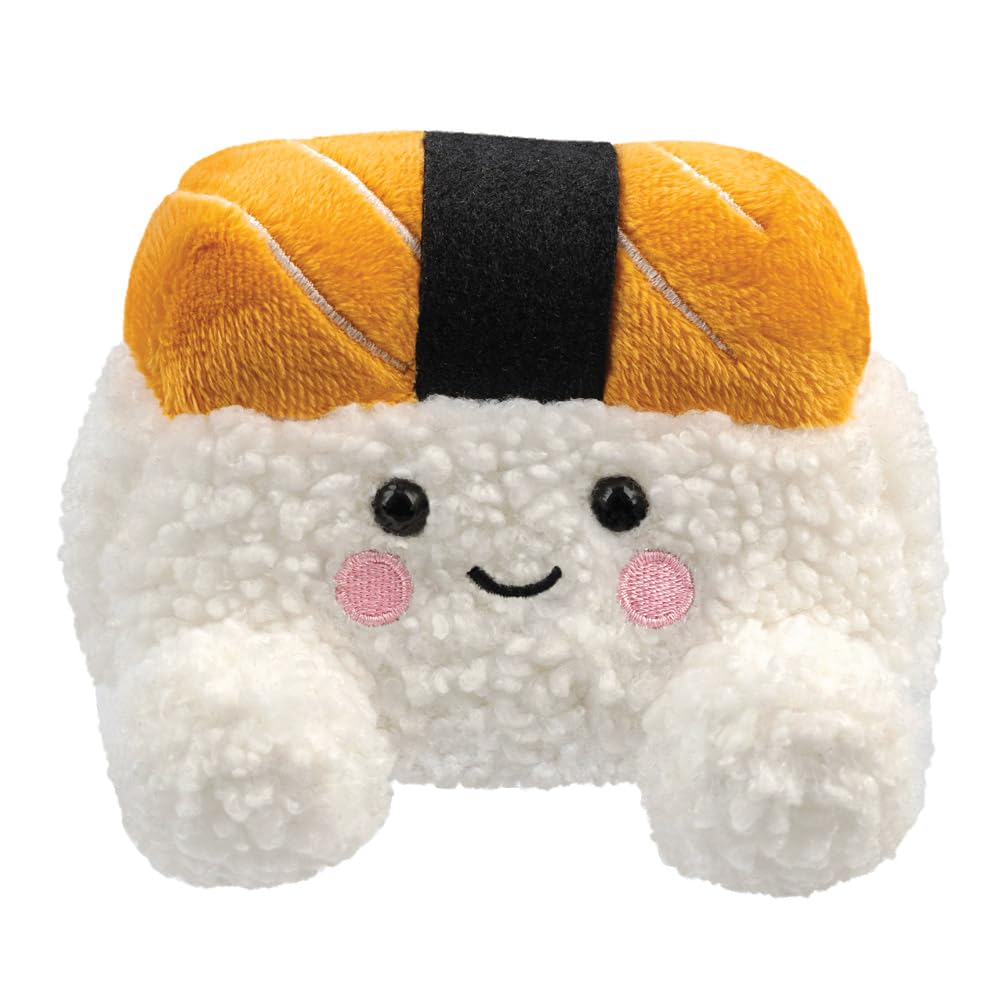 Aurora Palm Pals Suhiro Salmon Sushi Stuffed Animal - 5 Inch, White & Orange, Suitable from Birth 1
