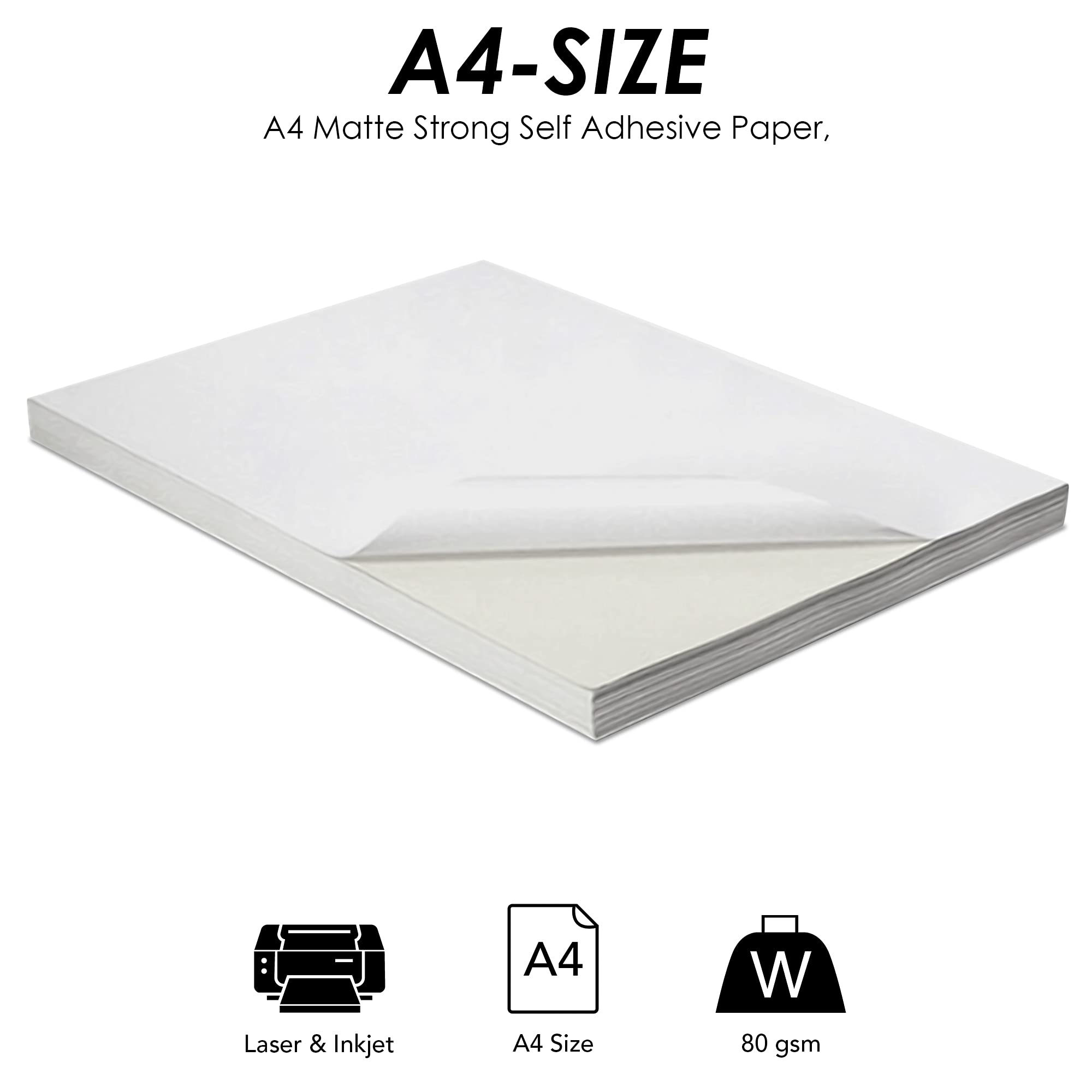 iSOUL A4 Printer Labels - 1 Label Per Sheet, 20 Sheets, Matte White, Inkjet & Laser Compatible 3