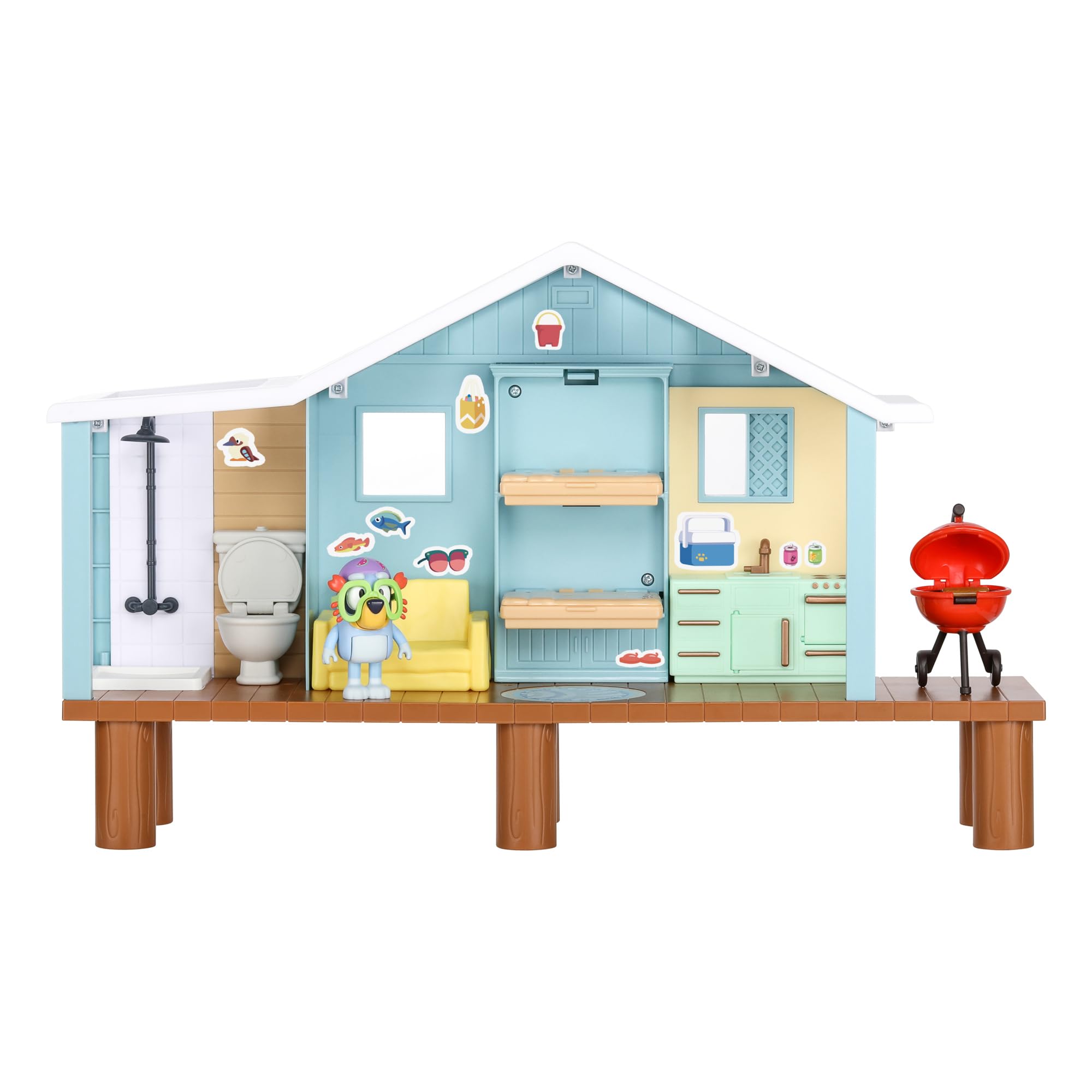 Bluey Beach Cabin Playset - 10+ Piece Playset with Exclusive Figure & Sticker Sheet 3
