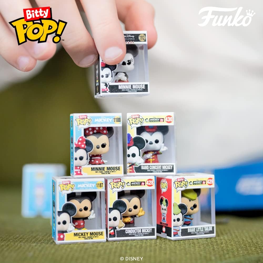 Funko Bitty POP! Disney - Mickey Mouse, Minnie Mouse (Pink Dress), Pluto & Mystery Figure Vinyl Set 17