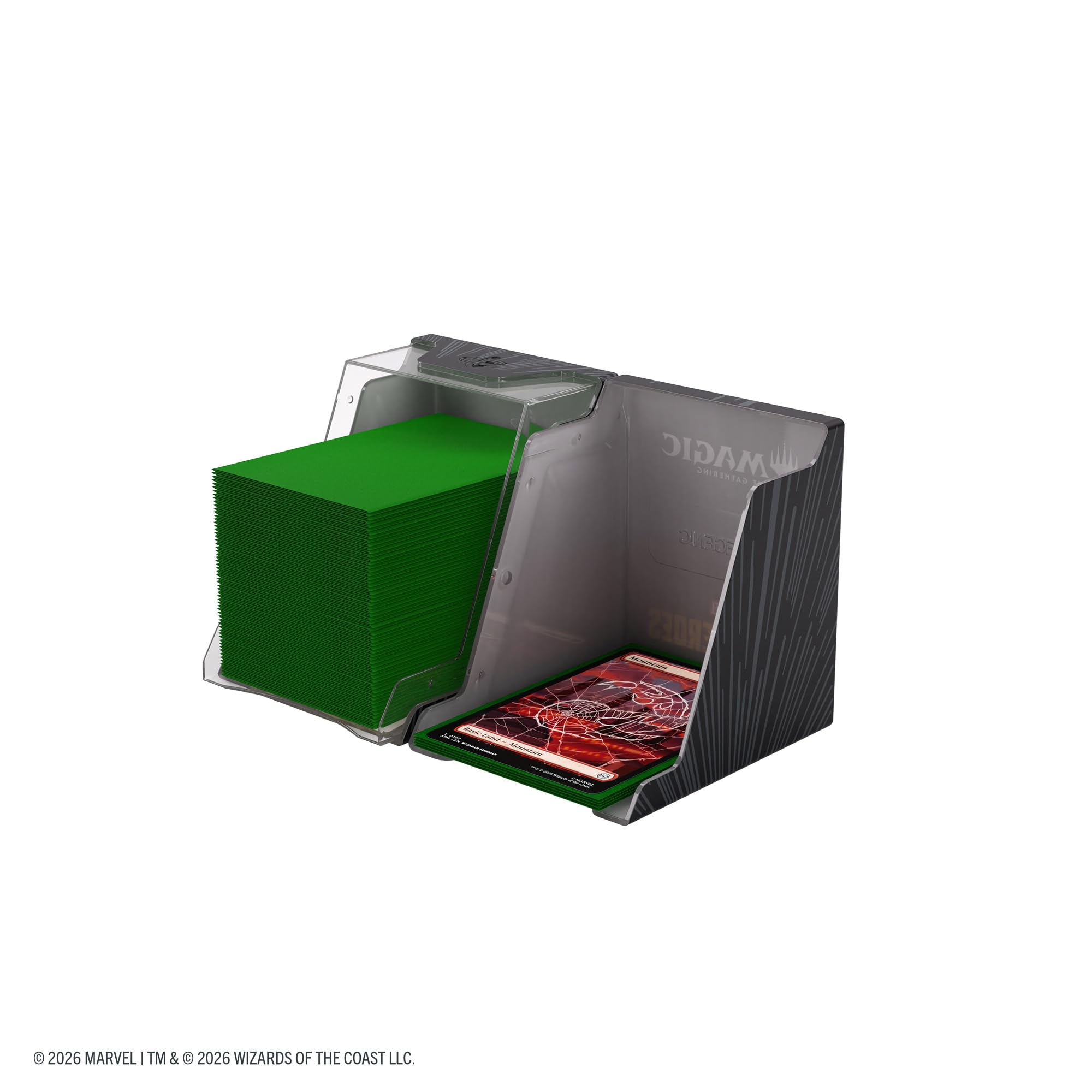 Gamegenic Bastion 100+ XL Deck Box - Holds 100 Double-Sleeved Cards | Marvel Super Heroes Comic Burst Black 4