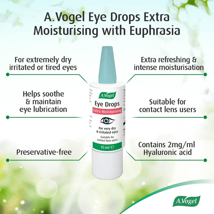 A.Vogel - Extra Moisturising Eye Drops 10ml | Intensive Hydration for Dry, Irritated Eyes | Contact Lens Friendly | Preservative-Free