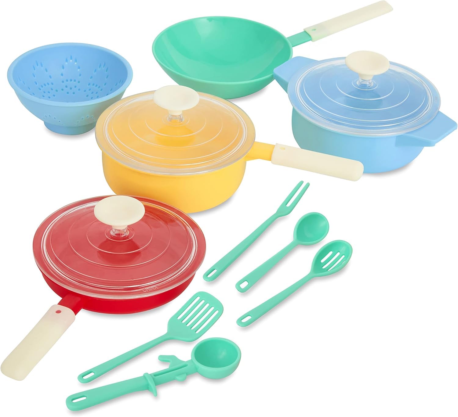 Casdon Pan Set - Realistic Pastel Toy Kitchen Set with Utensils | Ages 3+ | Plastic 1
