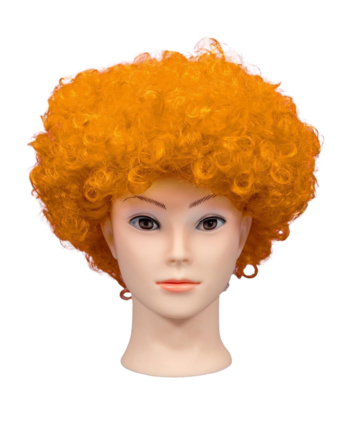 SHATCHI Afro Wig Curly Bouncy Orange Hair for Fancy Dress Party Costume Disco Accessory 70s Theme Unisex