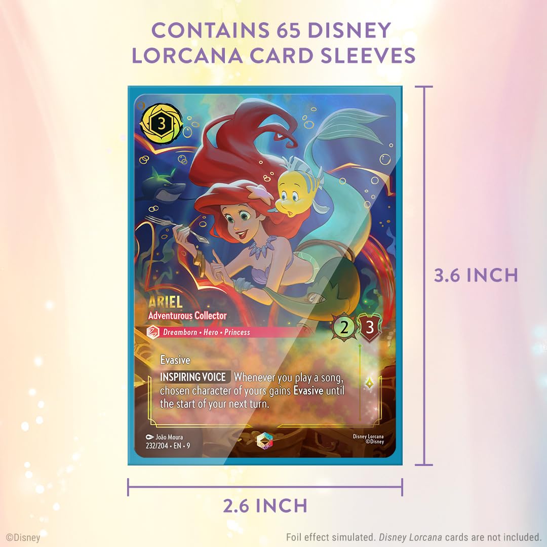 Ravensburger Disney Lorcana Trading Card Game - 65 Mulan Card Sleeves Set 3