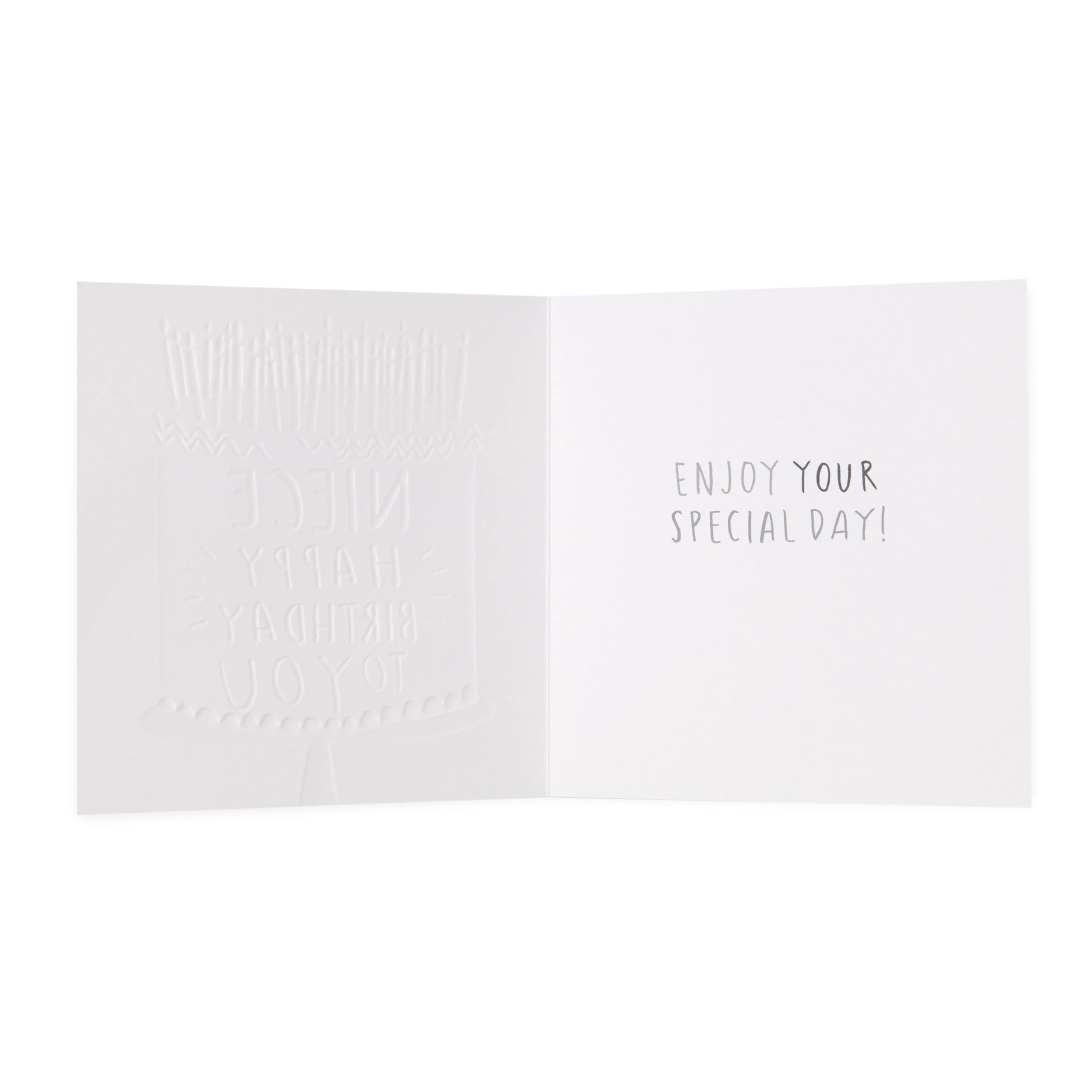 Kindred Greetings Niece Happy Birthday Cake Card | 159x159mm | Metallic Lettering