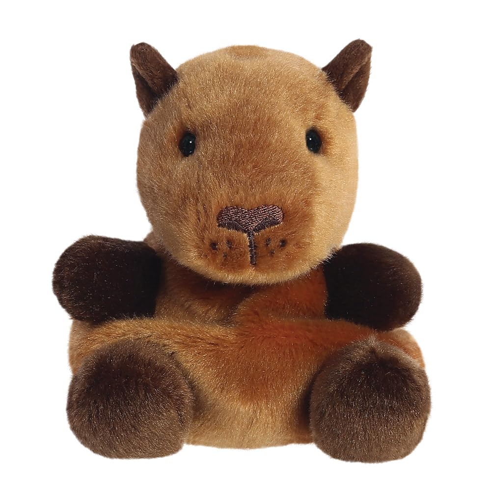 Aurora Palm Pals Sid Capybara 5In Soft Toy - Brown Plush, Eco-Friendly Bean Filled Plush for Babies & Kids