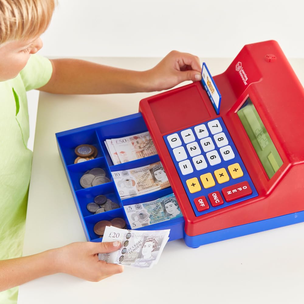 Learning Resources Pretend & Play Calculator Cash Register (UK Currency) | Solar Powered 2
