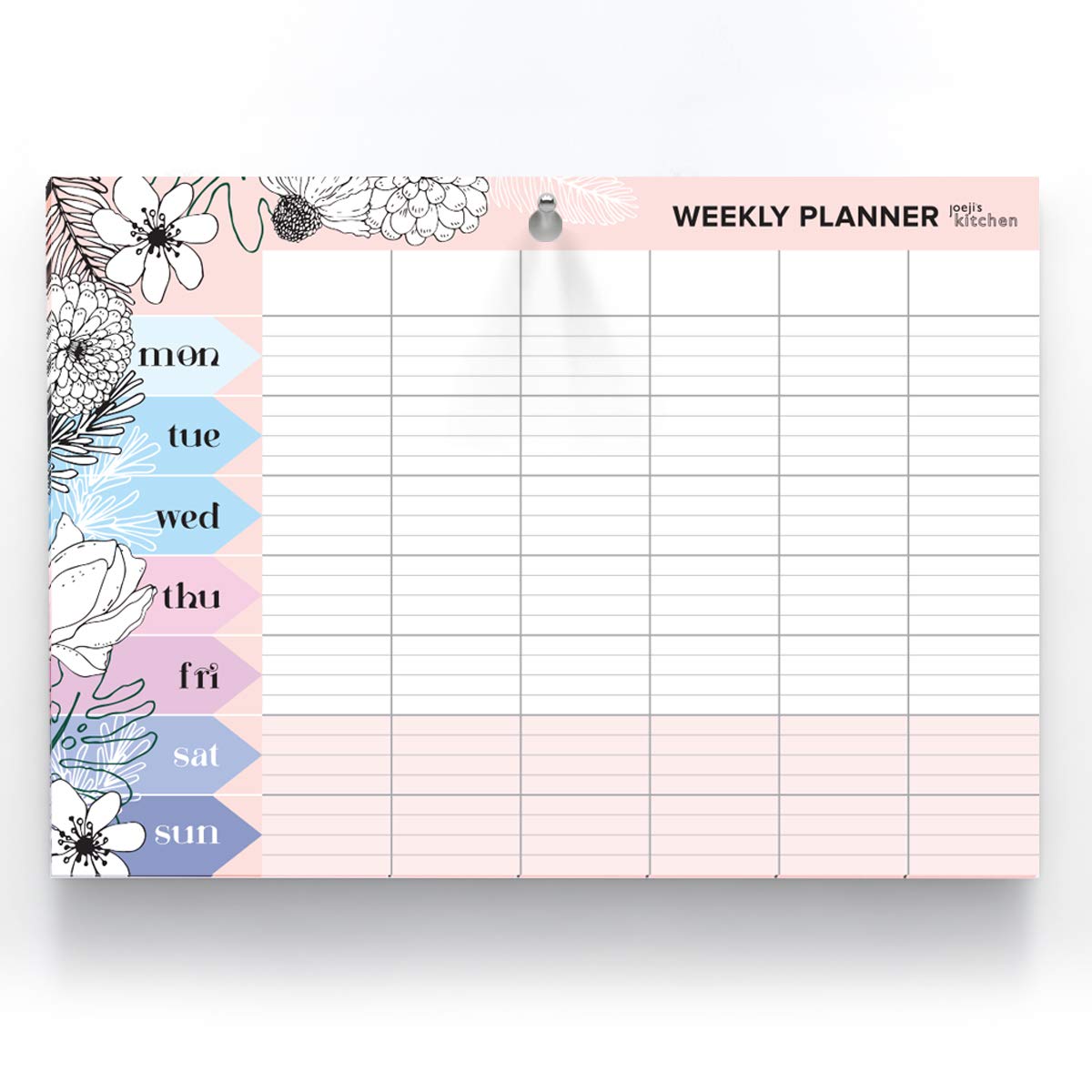 joeji's Kitchen Weekly Planner Pad - 60 Sheets | Pink A4 | Meal Planning 1