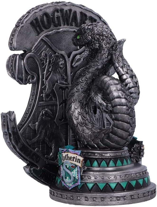 Nemesis Now Officially Licensed Harry Potter Slytherin Bookend 20cm, Resin, Silv