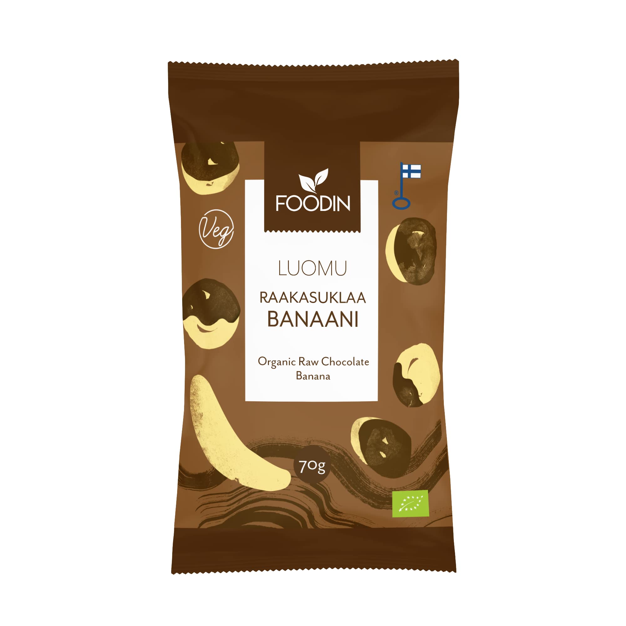 Foodin Organic Raw Chocolate Coated Banana Bar - Vegan, No Added Sugar | 70g 1