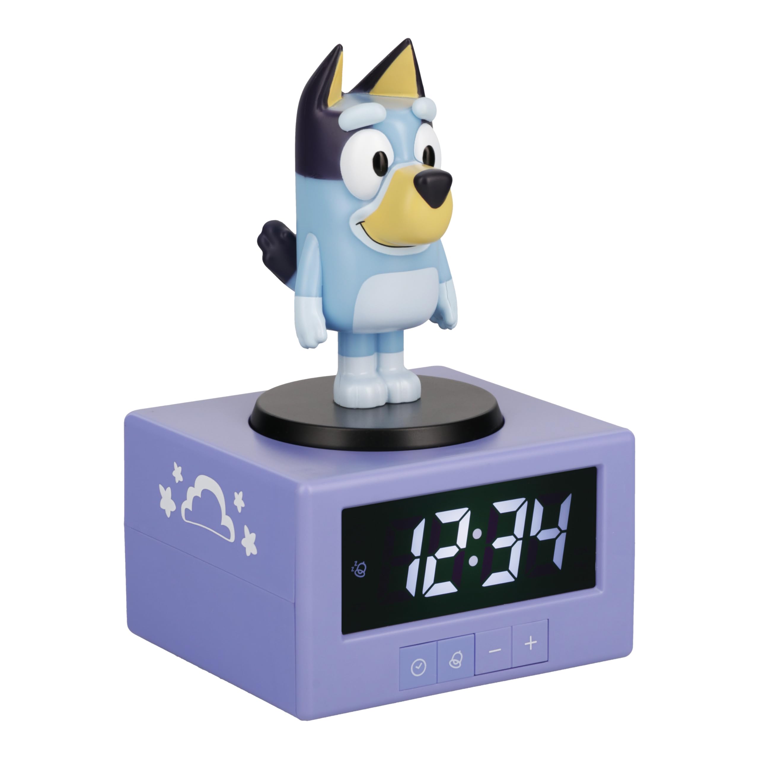Paladone Bluey Digital Alarm Clock with Night Light & Music | Battery Powered | Snooze Function