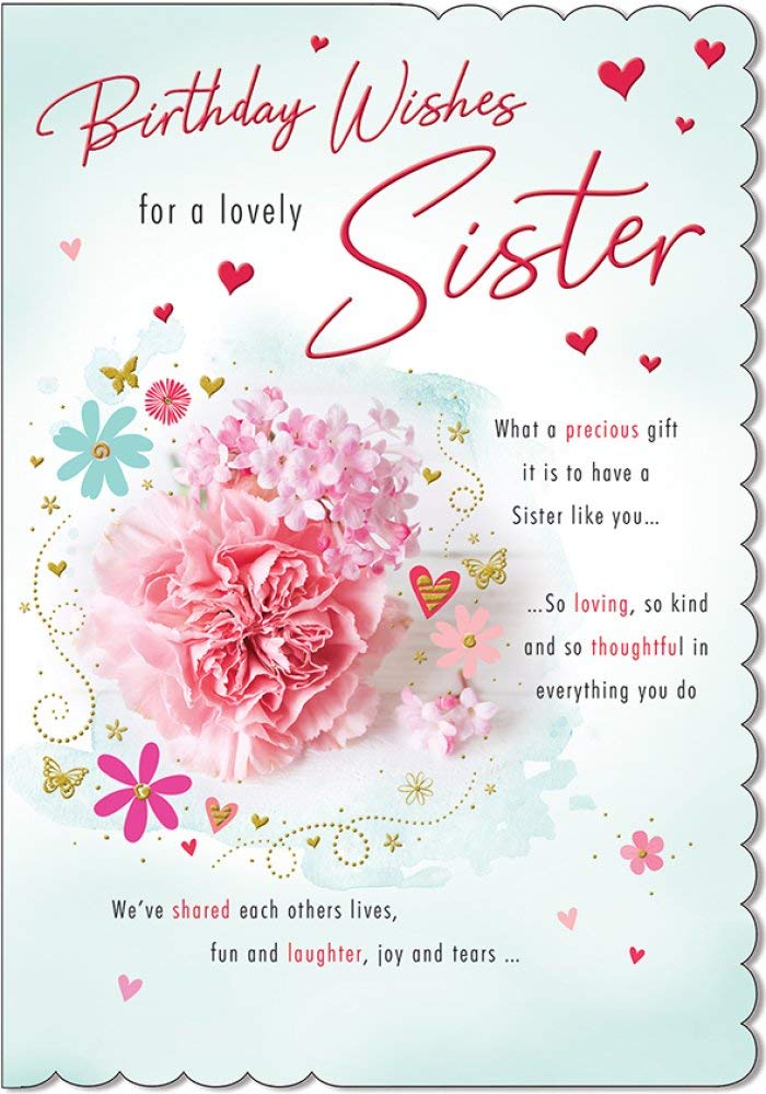 Piccadilly Greetings Sister Birthday Card | 9 x 6 Inches | Designed & Made in the UK 1