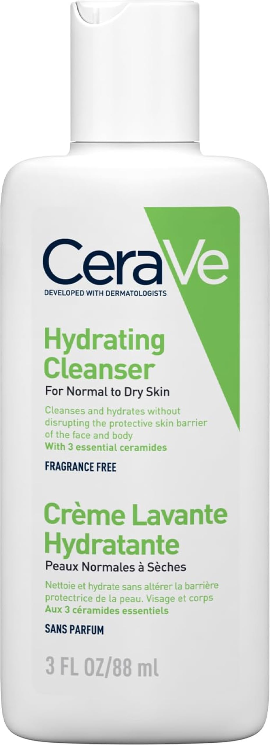 CeraVe Hydrating Cleanser - Gentle Face & Body Wash for Normal to Dry Skin, 88ml