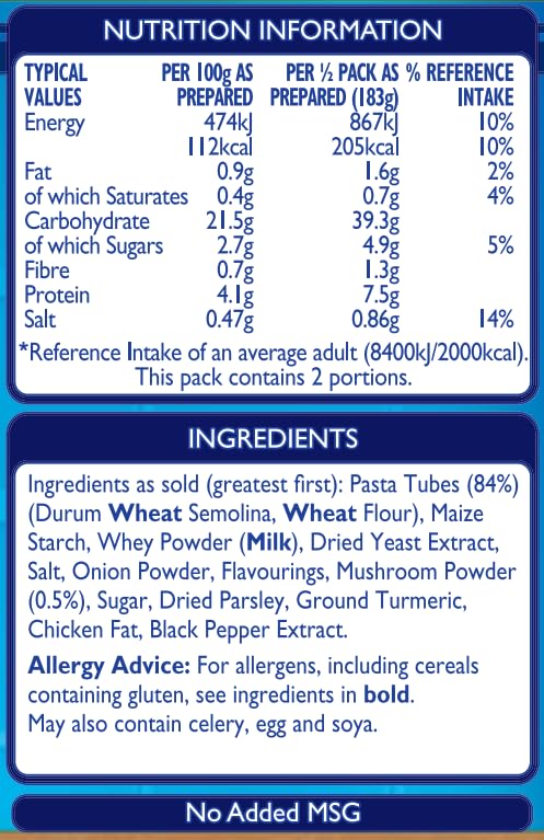 Batchelors Pasta 'n' Sauce Chicken & Mushroom Pasta Ready Meal, 99 g Packet (Pack of 7) 9