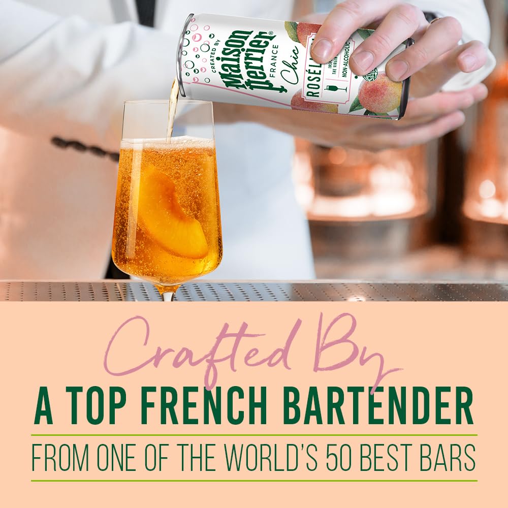 Maison Perrier Chic Rosellini Non-Alcoholic Aperitif | Peach & Blackcurrant Mocktail | 4 x 250ml Cans 3