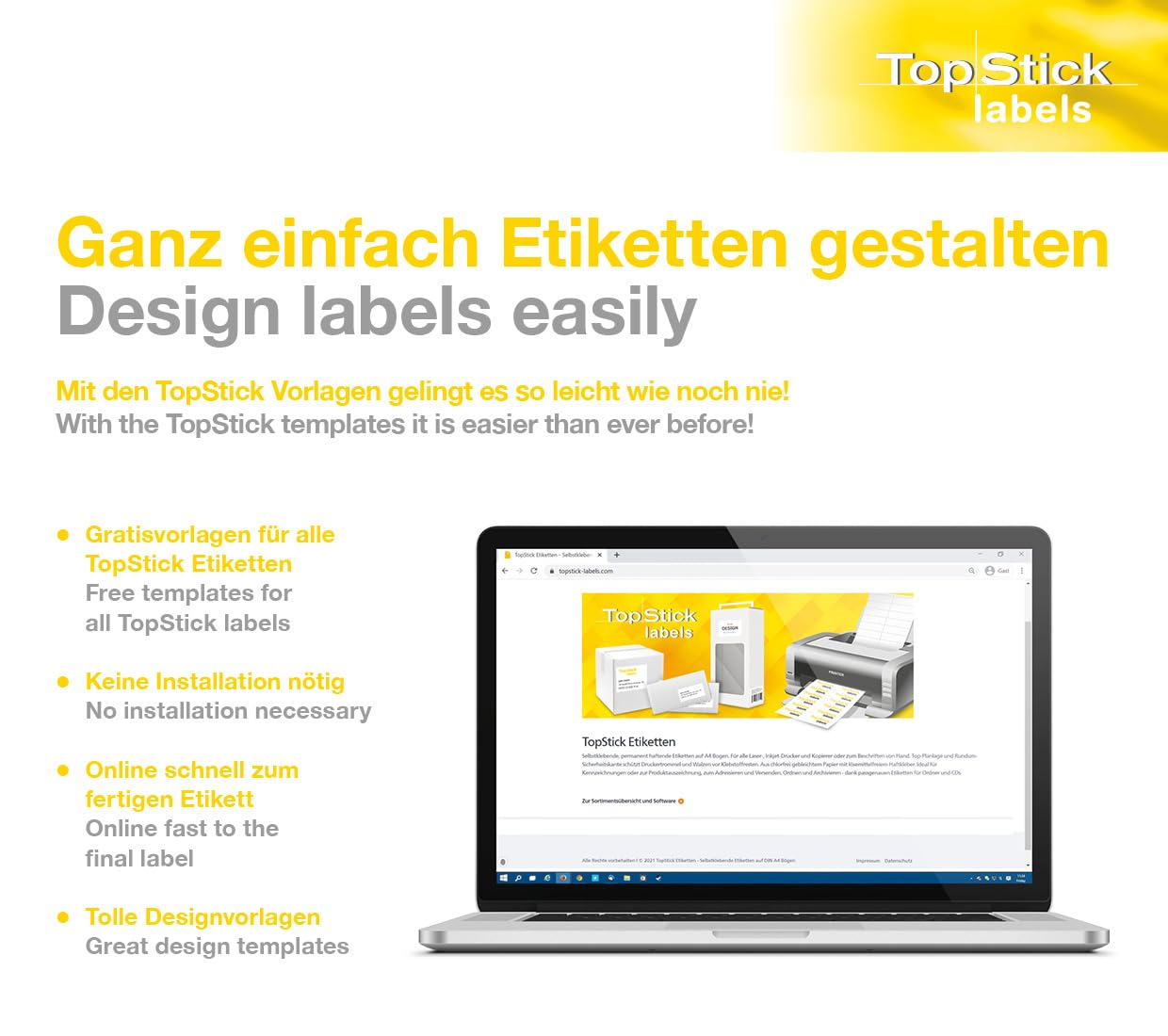 TopStick 8656 Full Face CD Labels - Ø 117 mm Maxi, 2 Labels/A4 Sheet, 200 Labels (100 Sheets) 6