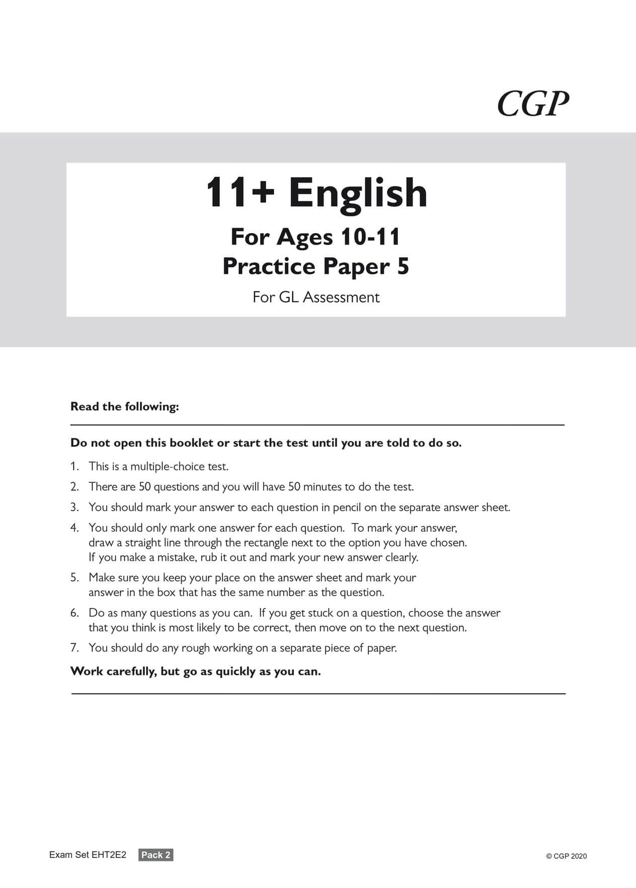CGP Books 11+ GL English Practice Papers Pack 2 - Ages 10-11 | 2020 Release | Paperback 2