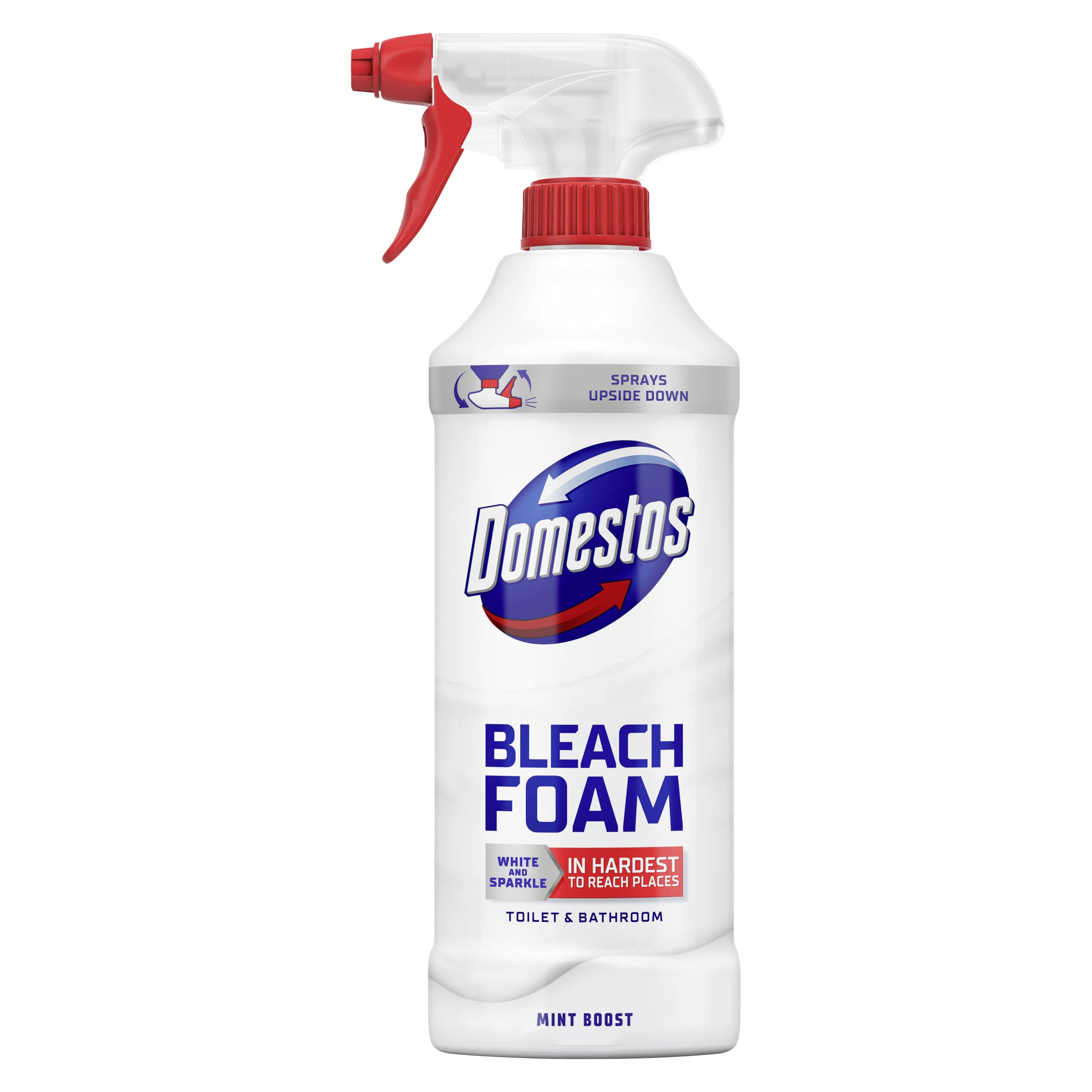 Domestos Mint Boost Bleach Foam Cleaner Spray for Toilet & Bathroom Surfaces 450 ml 1