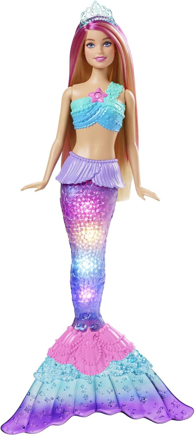 Barbie Dreamtopia Twinkle Lights Mermaid Doll - Light-Up Feature, Ages 3 to 9