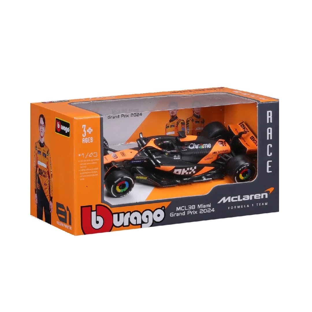 Bburago McLaren MCL38 F1 Car (2024) - Piastri | 1:43 Scale Diecast Replica