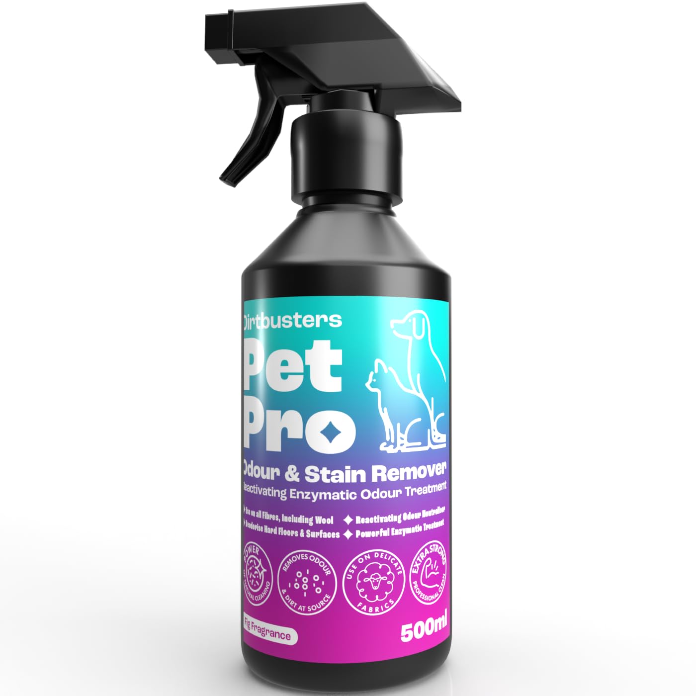 Dirtbusters Pet Pro Stain And Odour Remover Spray - Enzymatic Cleaner | 500 ml | Fig Scent