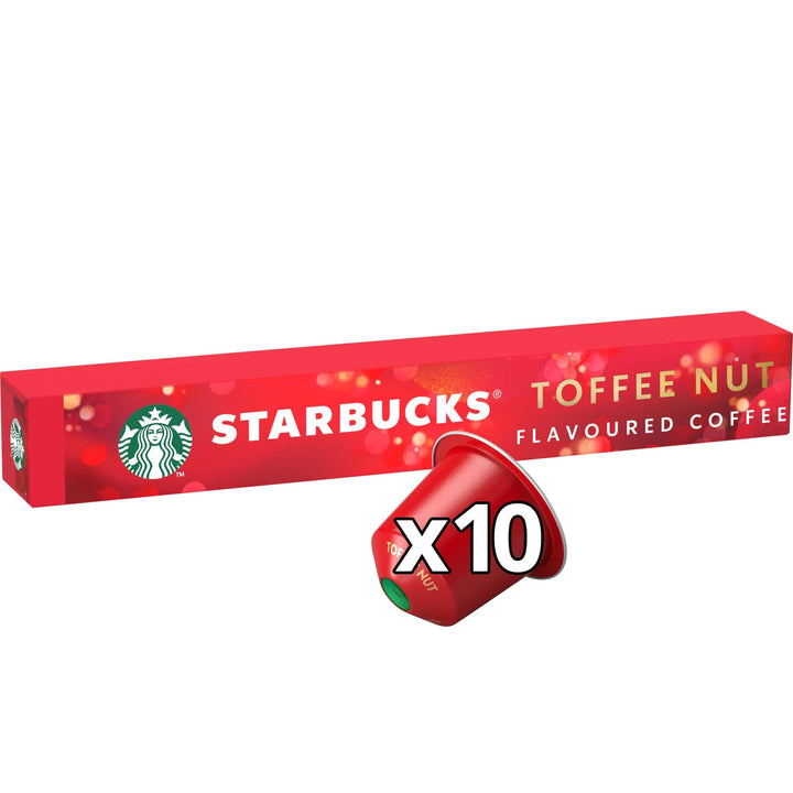 STARBUCKS - Toffee Nut Flavoured Coffee by Nespresso, Blonde Roast, Single-Serve Capsules