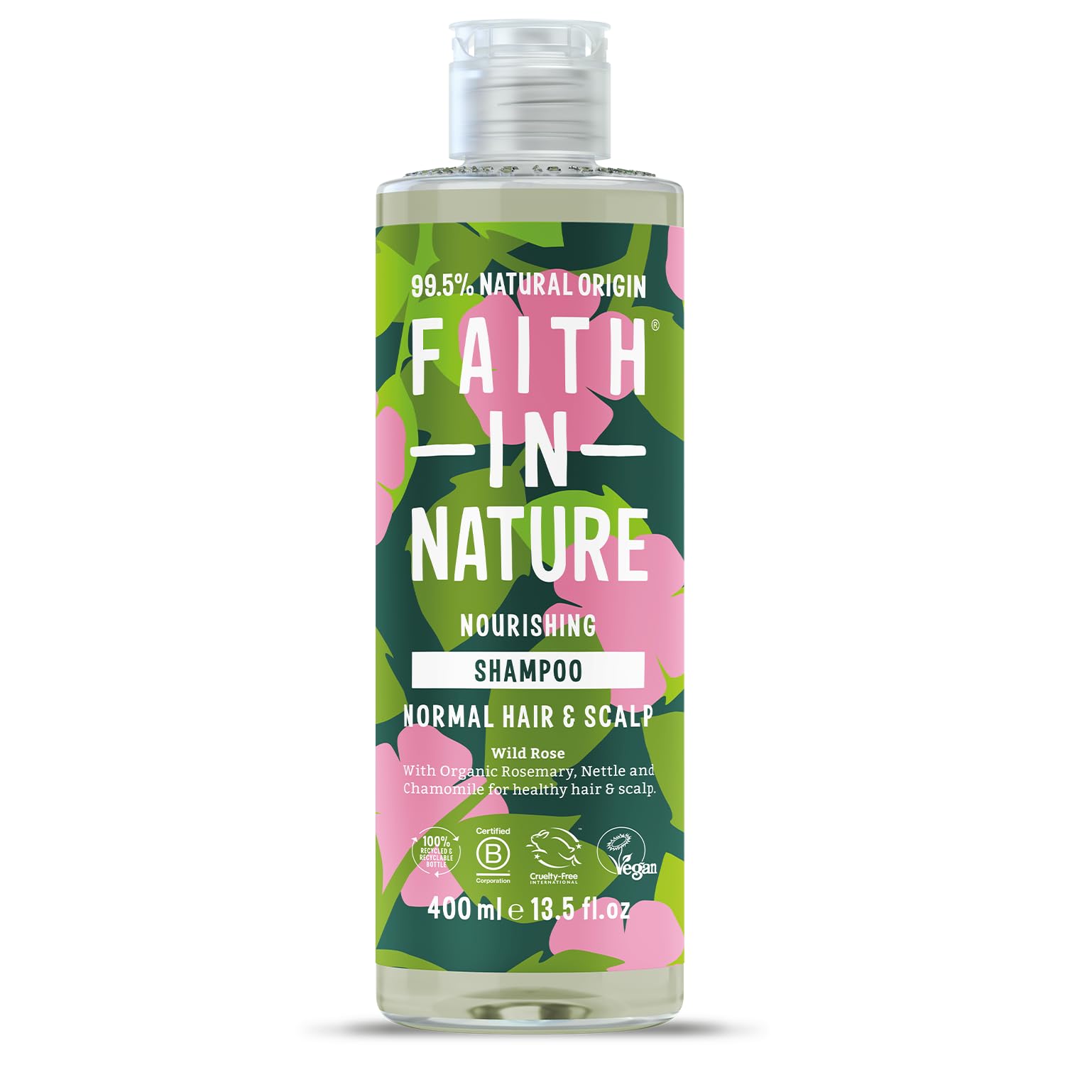 Faith In Nature - Wild Rose Shampoo for Normal Hair & Scalp (400ml) 1