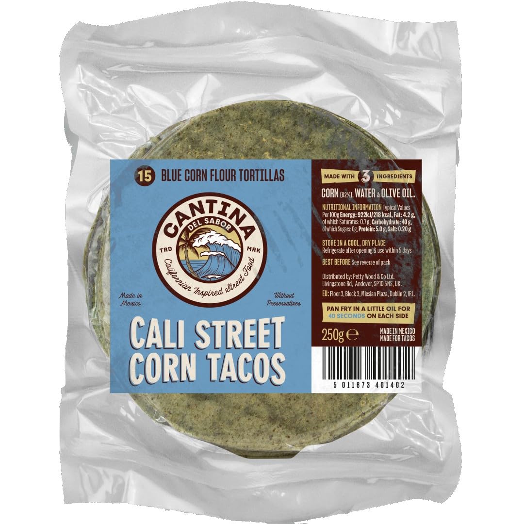 Cantina Del Sabor Cali Street Tacos Blue Corn Tortillas - Gluten-Free & Vegan | 250g Pack