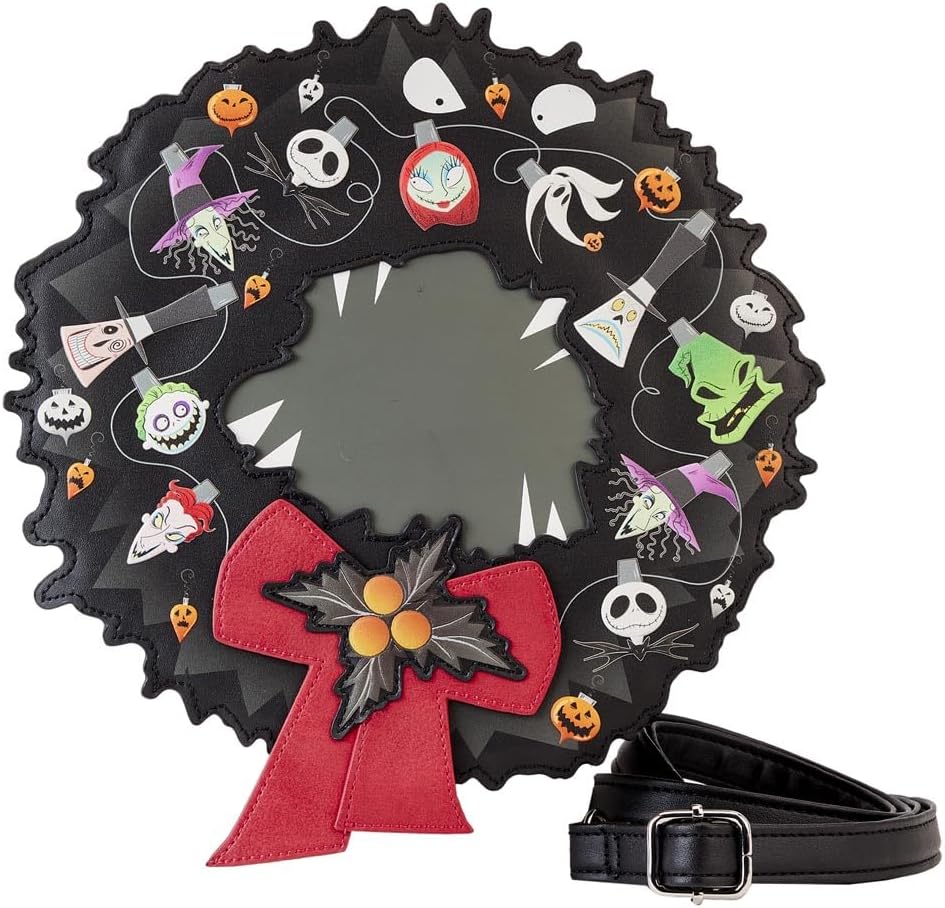 Loungefly The Nightmare Before Christmas Wreath Crossbody Bag (WDTB2875)