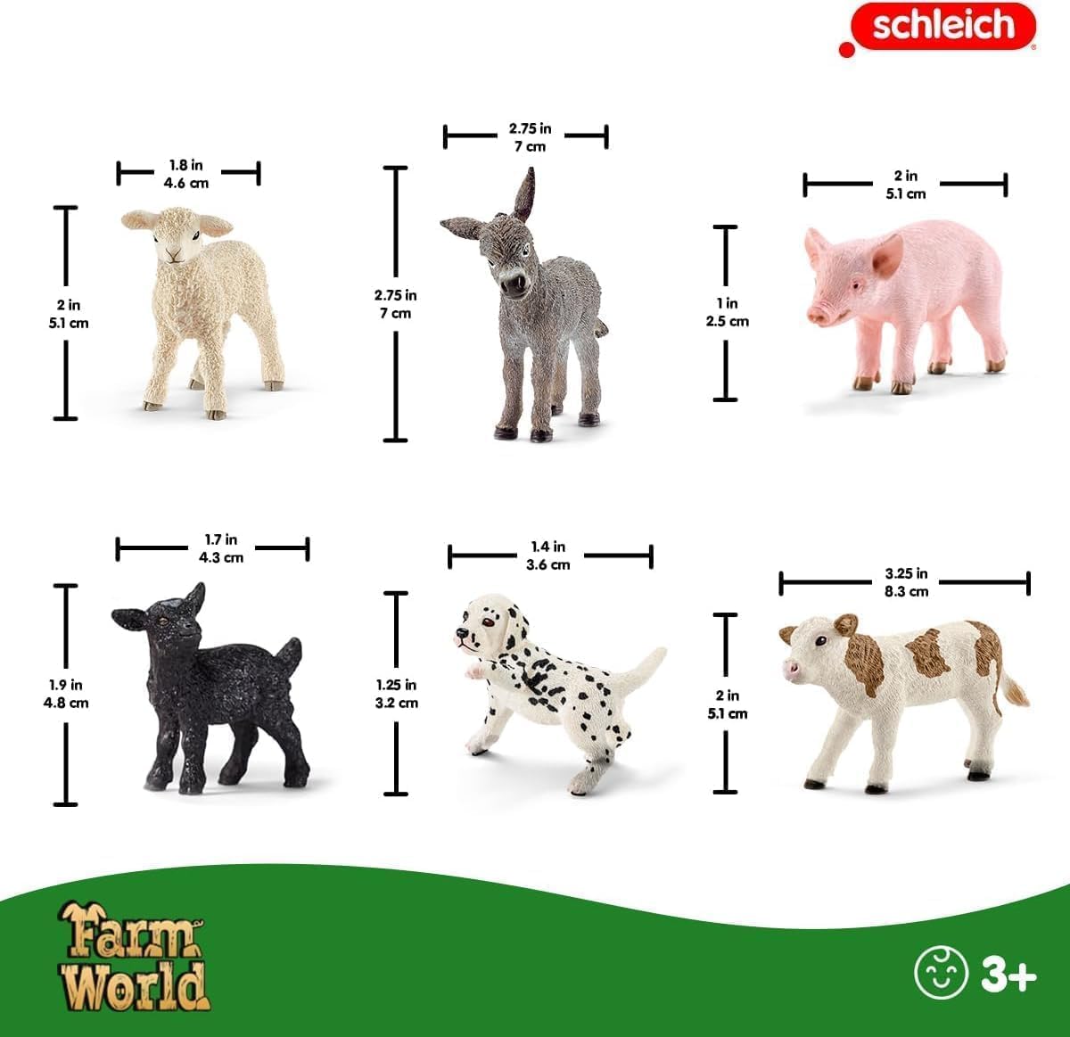 Schleich FARM WORLD 6 PC Baby Farm Animal Toy Bundle - Realistic Figurines for Kids 3+ 7