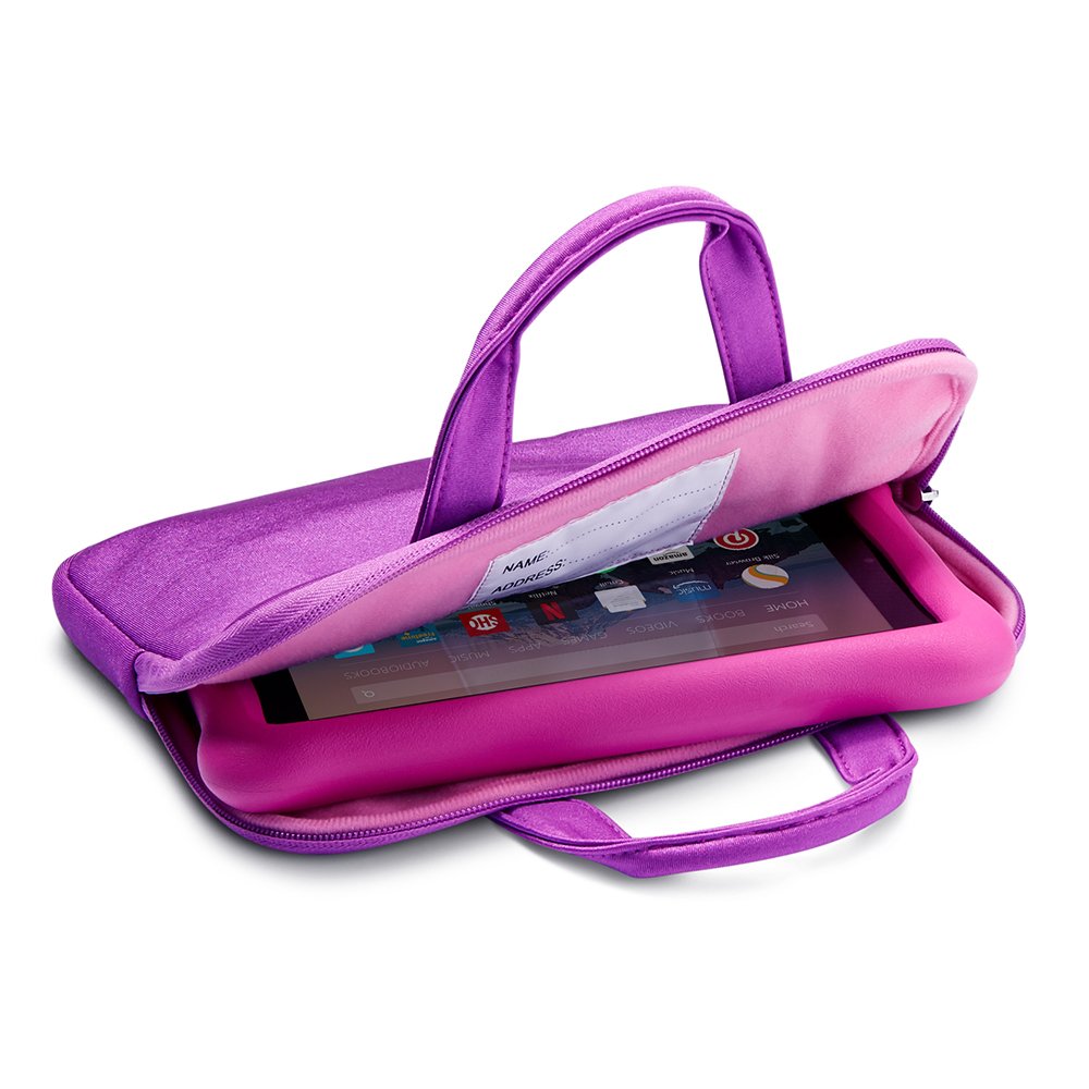 NuPro Zipper Sleeve for Fire HD 10 Kids Edition Tablet | Purple/Pink | Fits Bumper