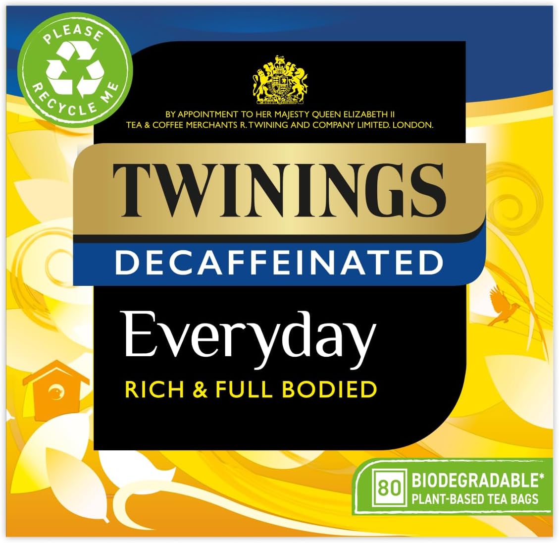 Twinings Decaffeinated Everyday Tea 320 Tea Bags (Pack of 4) - Rich & Full-Bodied Black Tea 1