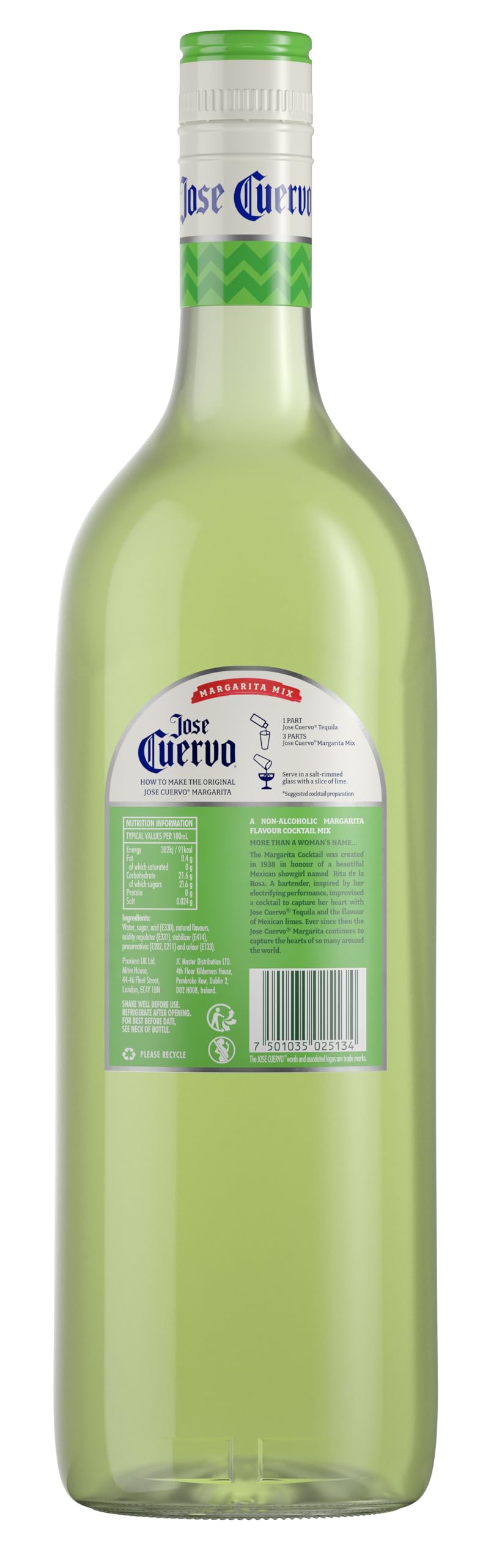 Jose Cuervo Margarita Mix - Classic Lime & Triple Sec Flavor | 1L Non-Alcoholic Mix 2