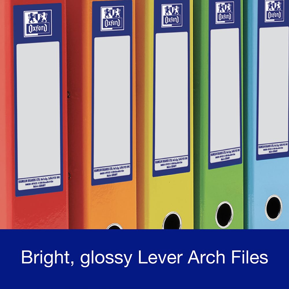 Oxford Premium A4 Lever Arch File - Heavy Duty, 70mm Spine, Red | 560 Sheet Capacity 8