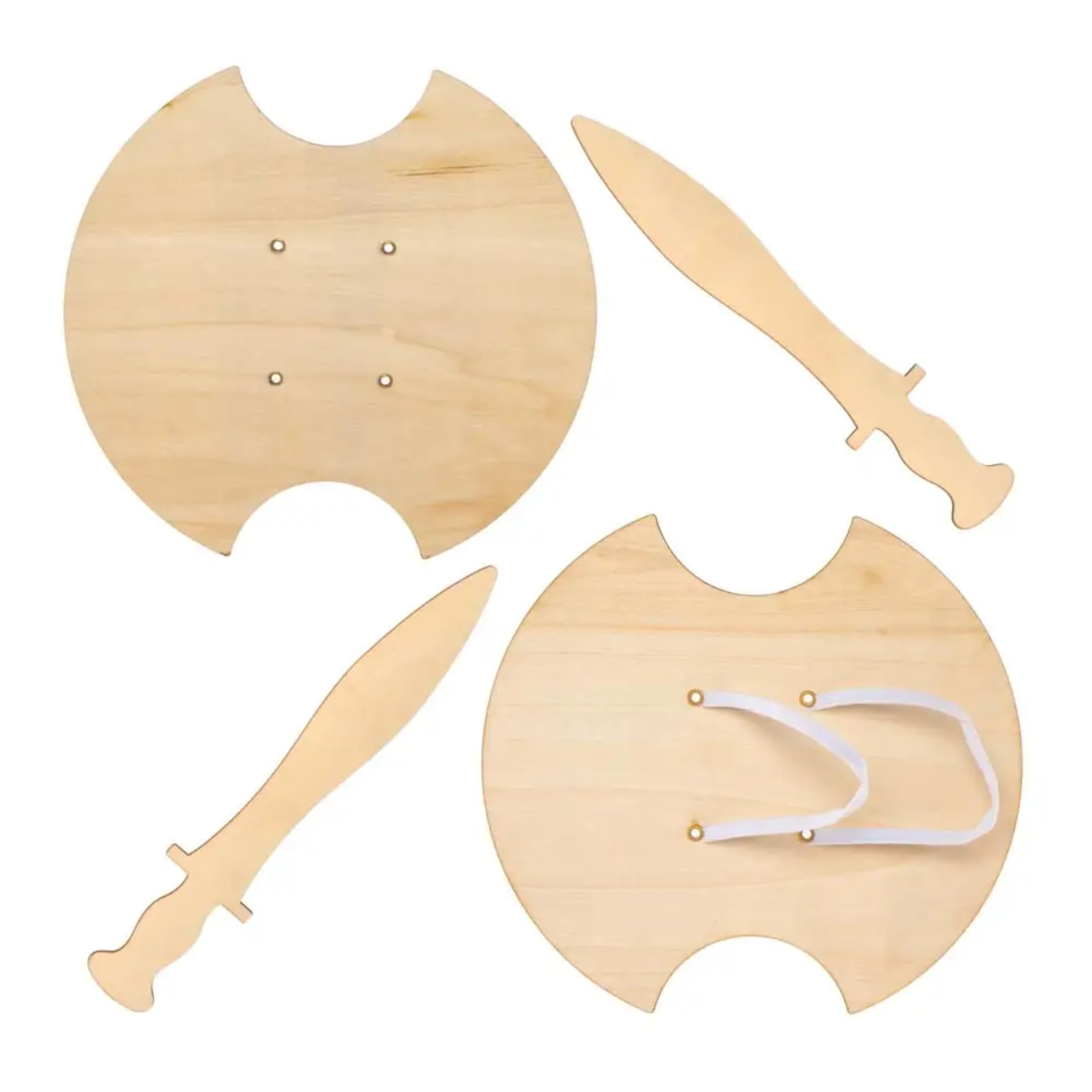 Baker Ross Gladiator Wooden Swords and Shields Craft Kit - Pack of 2 | Ages 3+ | Wood Material 2