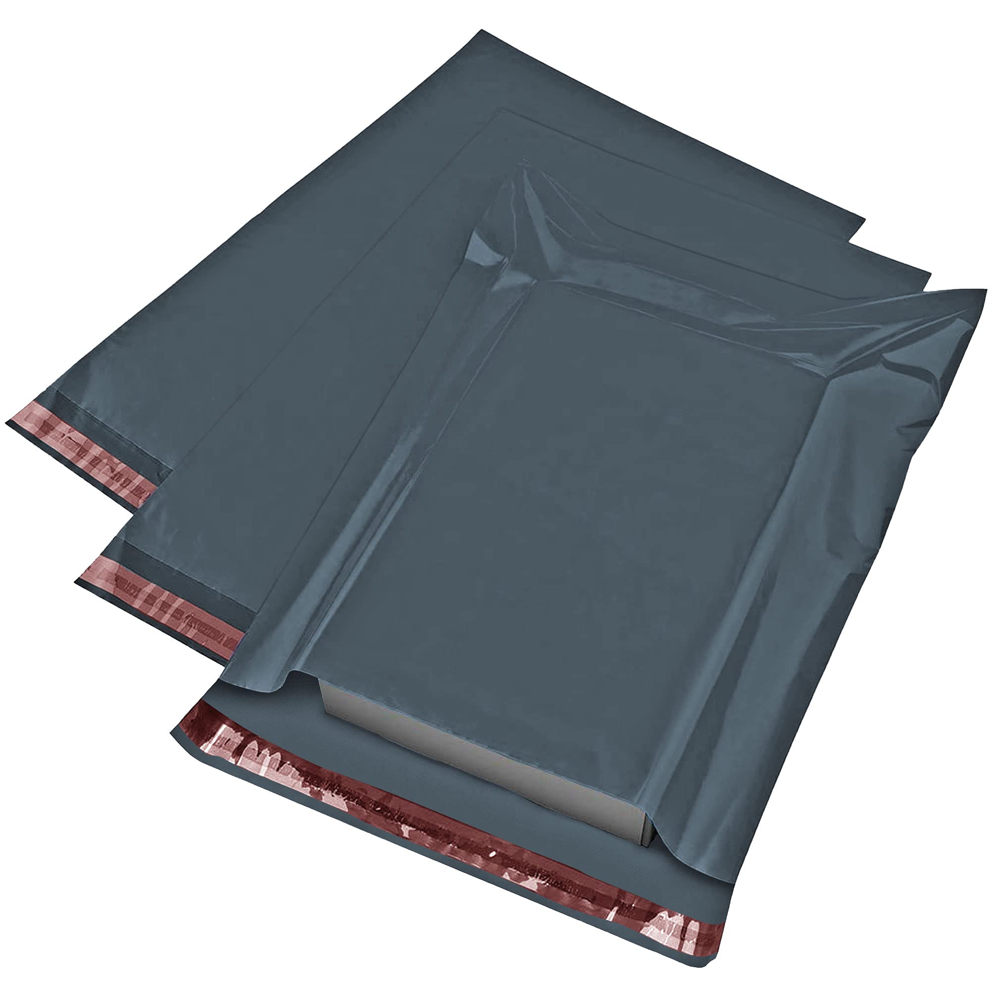 iSOUL Strong Grey Plastic Mailing Bags - 12 x 16 Inch | 60 Micron Opaque | 100 Pack