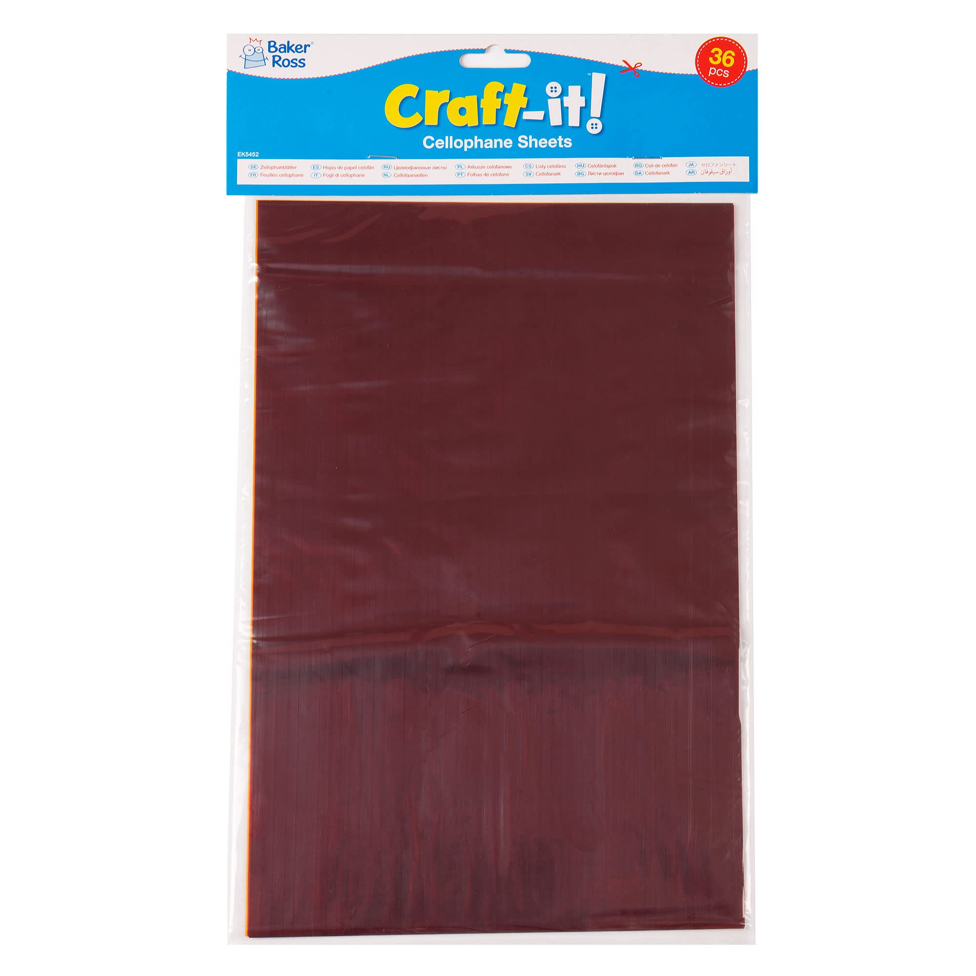 Baker Ross Cellophane Sheets for Art & Craft, Collage, Wrapping | A4 Assorted Pack of 36 6