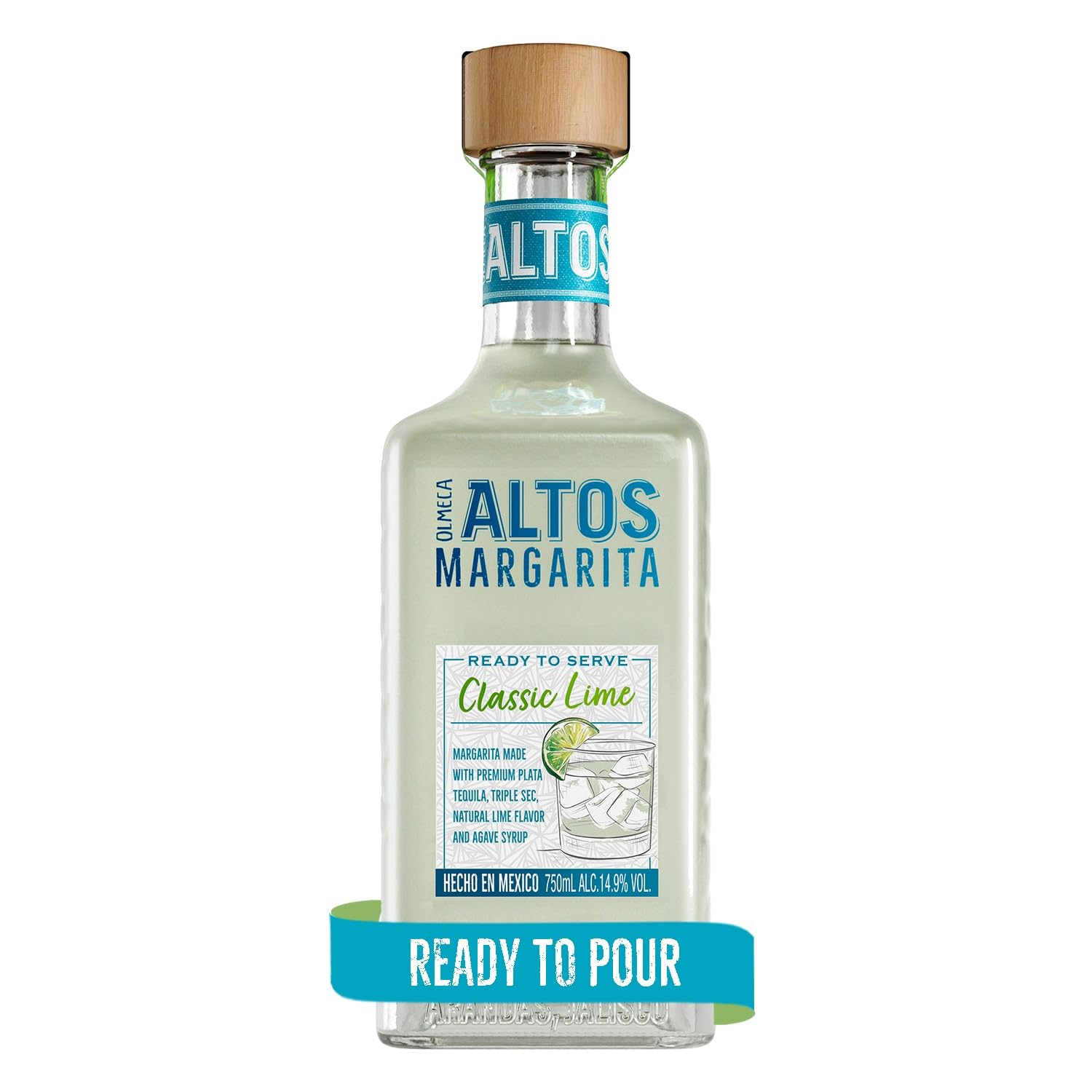 Olmeca Altos Lime Margarita Ready to Serve | 14.9% ABV | 75cl Bottle