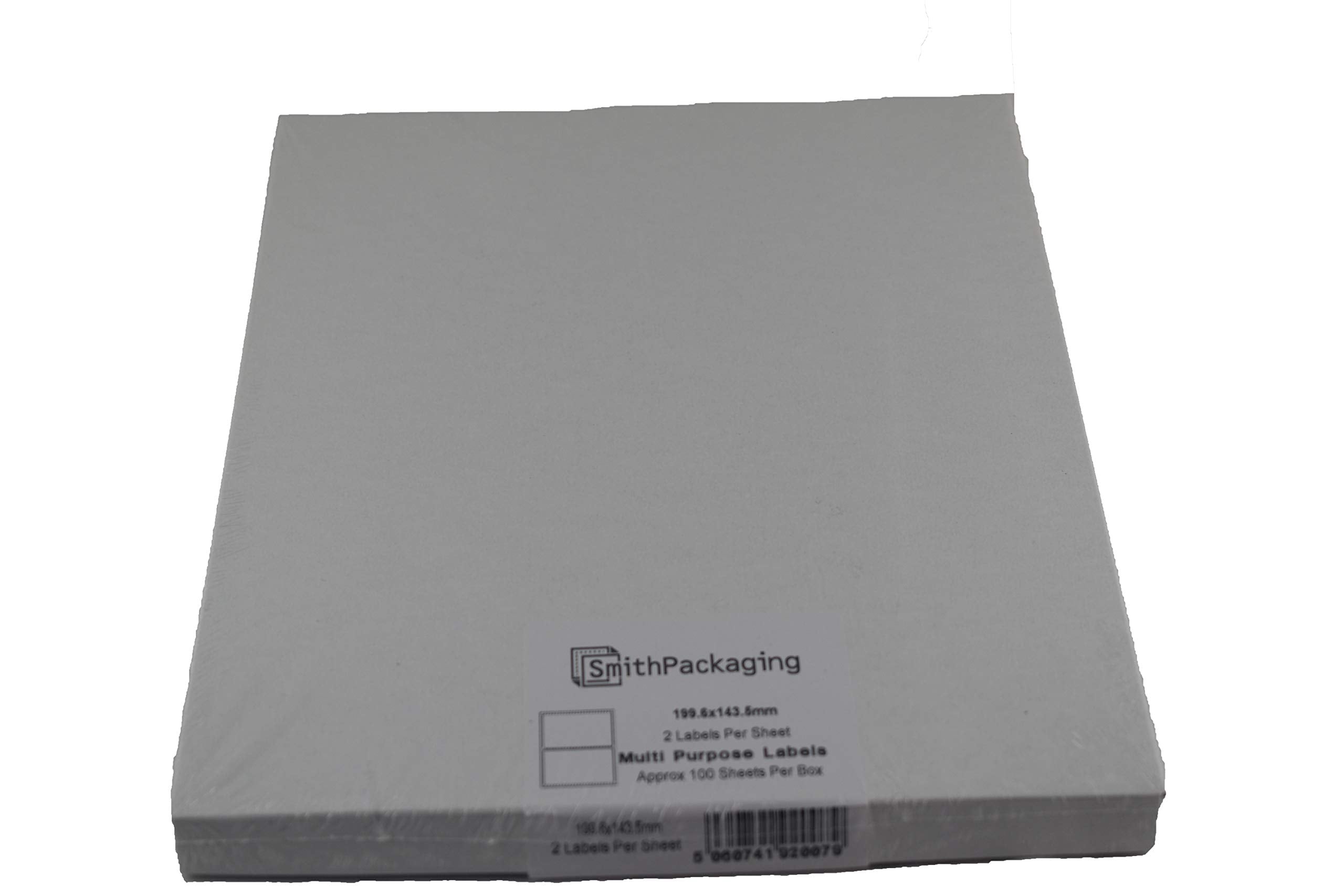 SmithPackaging A4 Self Adhesive Address Labels - 2 Labels Per Sheet, 100 Sheets, Permanent Adhesive 4