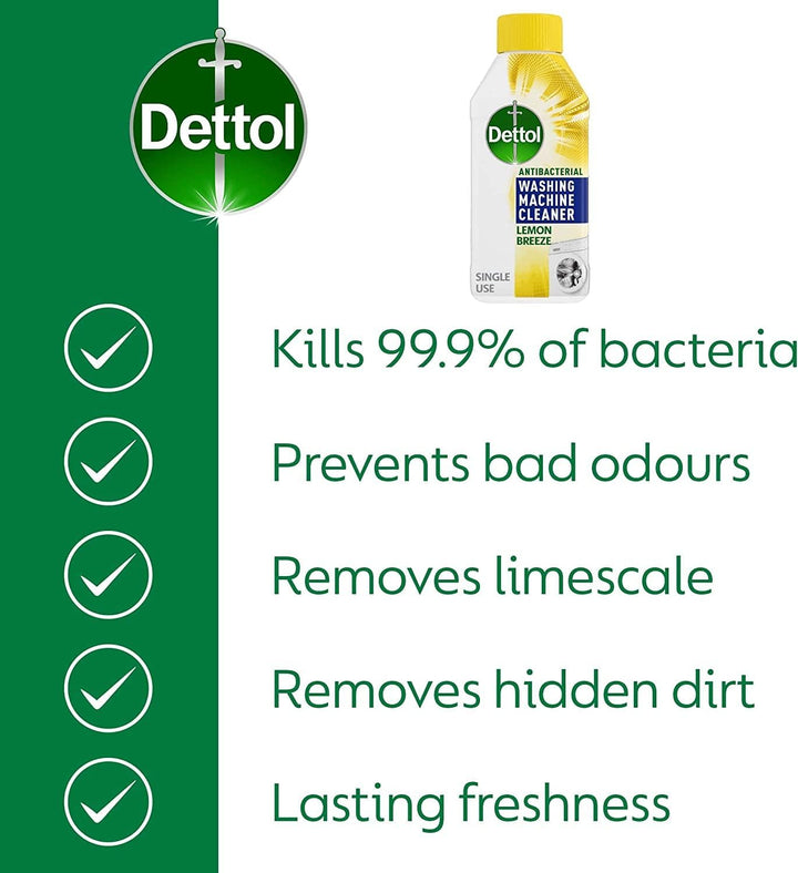 Dettol - Lemon Breeze Antibacterial Washing Machine Cleaner (250ml)